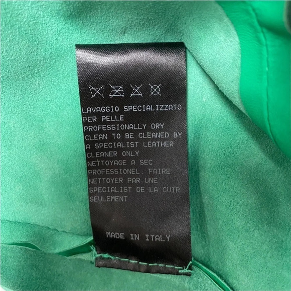 DROMe Green Lamb Leather Sleeveless Cutout Top XS | Italian Designer Luxury - Picture 15 of 16